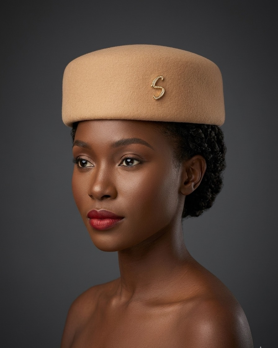 Sara Pillbox Hat — Camel