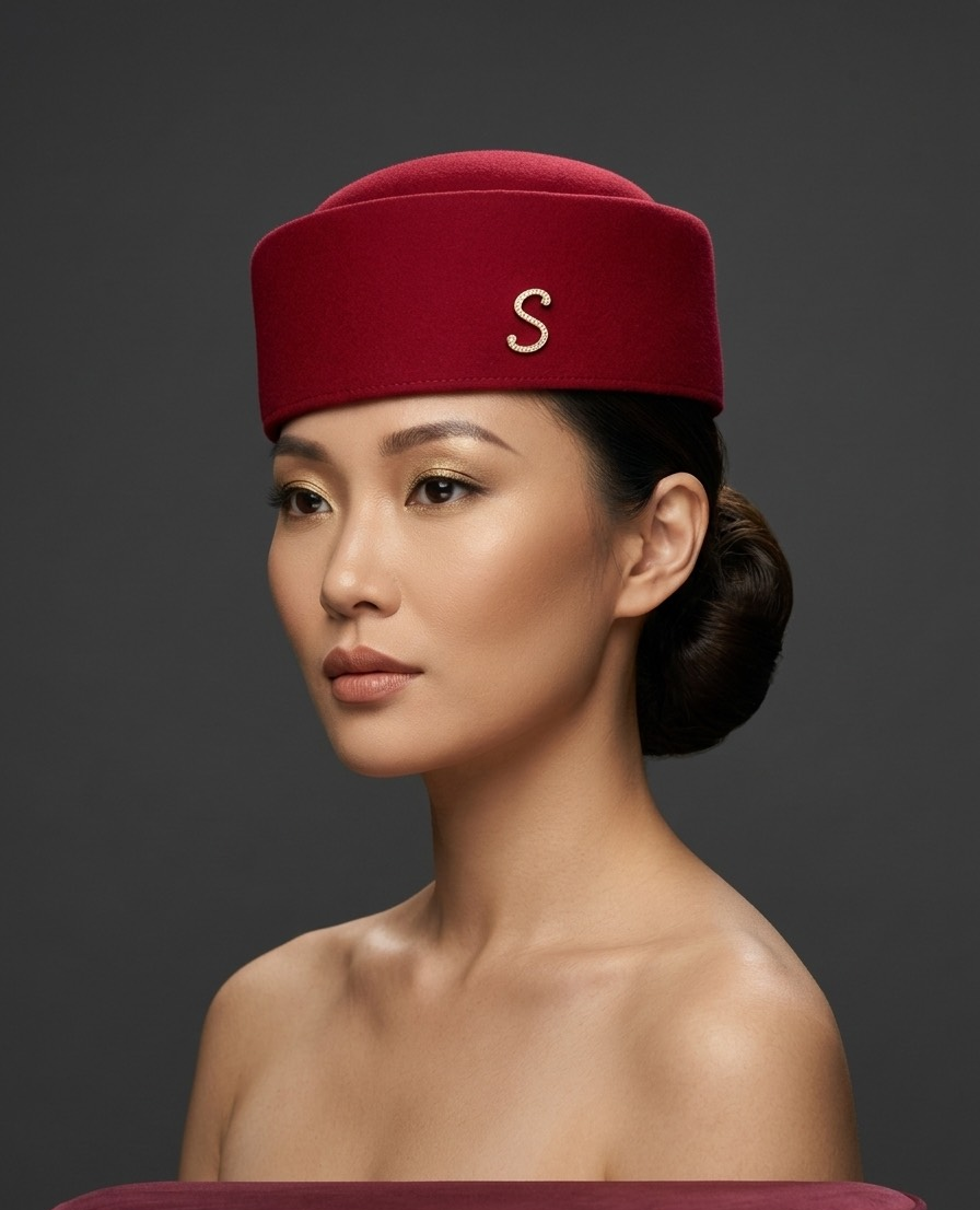 Sovereign Pillbox Hat — Crimson Red